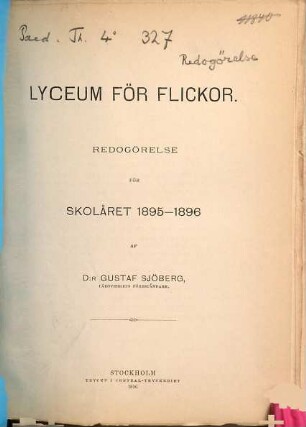Redogörelse för skolåret .... 1895/96