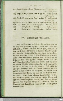 IV. Analytische Aufgaben