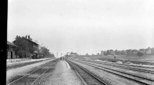 Korntal Bahnhof Gleisanlagen Empfangsgebäude Bahnsteig Güterschuppen