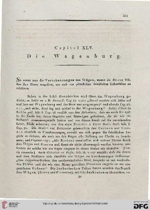 Capitel XLV: Die Wagenburg