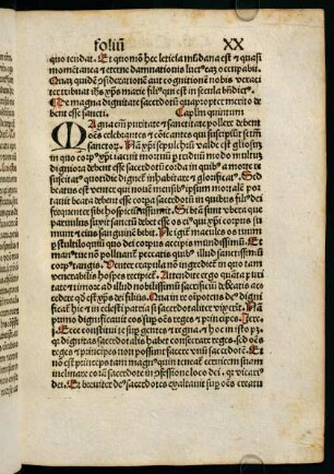 XXr-XXIVv, De magna dignitate sacerdotum quapropter merito debent esse sancti. Capitulum quintum.
