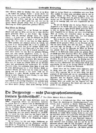 Die Bergpredigt – nicht Paragraphensammlung, sondern Frohbotschaft!