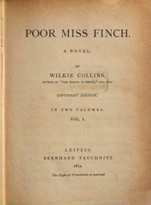 Poor Miss Finch : a novel. 1
