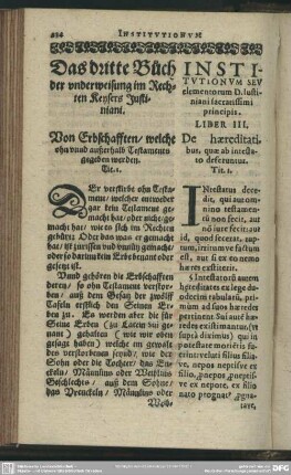 Das dritte Buch der underweisung im Rechten Keysers Justiniani : dritte Buch der underweisung im Rechten Keysers Justiniani