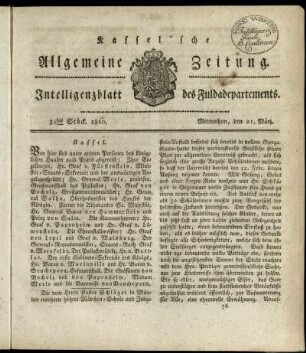 34tes Stueck, Mitwochen, den 21. Maerz 1810