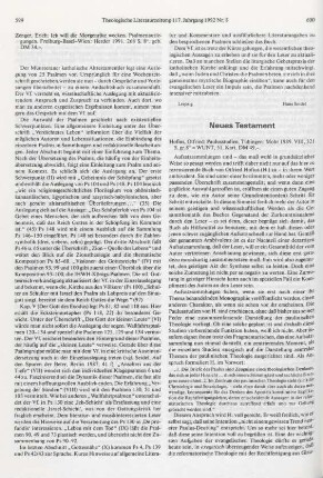 600-601 [Rezension] Hofius, Otfried, Paulusstudien