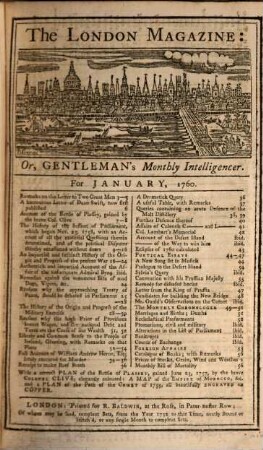 London magazine or Gentleman's monthly intelligencer. 29. 1760