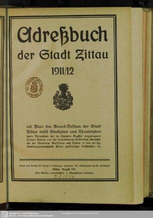 1911/12(1911): Adreßbuch der Stadt Zittau