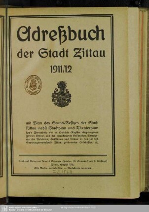 1911/12(1911): Adreßbuch der Stadt Zittau