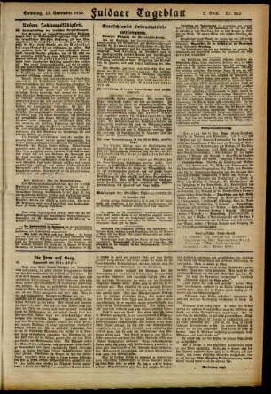 Zweite Ausgabe vom Samstag, den 13. November 1920.