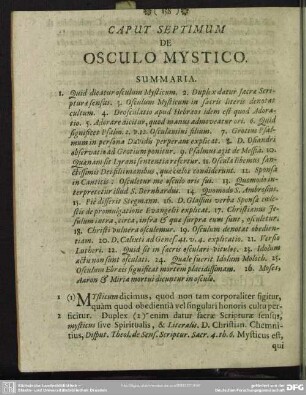 Caput Septimum De Osculo Mystico
