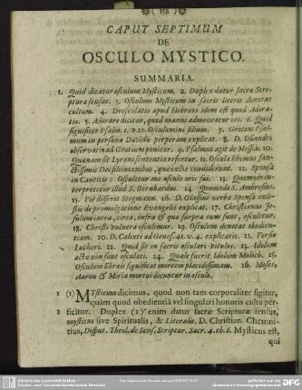 Caput Septimum De Osculo Mystico