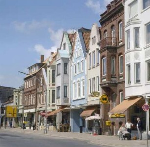 Husum. Häuserfassaden der Innenstadt