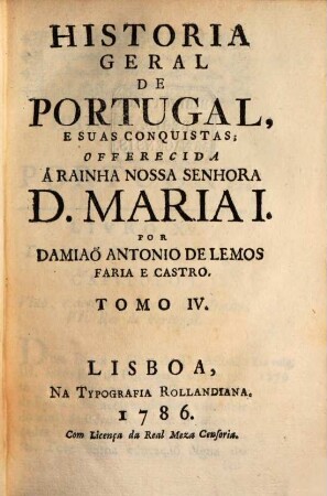 Historia Geral De Portugal, E Suas Conquistas, 4