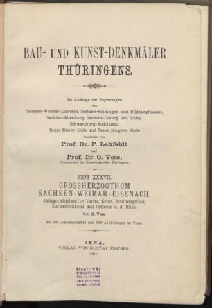 [1], Bd. 4 = H. 37: Großherzogthum Sachsen-Weimar-Eisenach: Verwaltungsbezirk Dermbach: Amtsgerichtsbezirke Vacha, Geisa, Stadtlengsfeld, Kaltennordheim und Ostheim v. d. Rhön