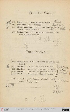 Farbdrücke (Nr. 199-204)
