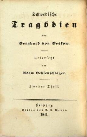 Schwedische Tragoedien, 2. Torkel Knutson : Tragoedie