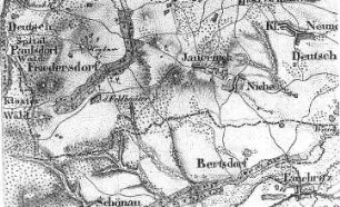 Markersdorf-Friedersdorf. Topographische Karte vom Preußischen Staate, Bl. 266 Görlitz, aufgen. 1815, grav. 1827, Nachträge 1866