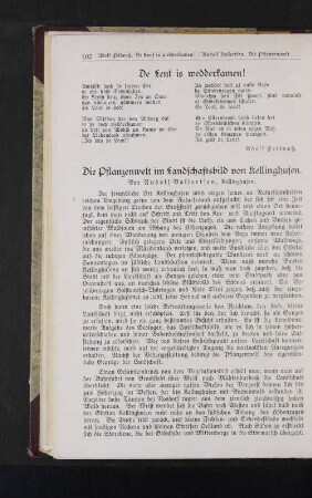 Die Pflanzenwelt im Landschaftsbild von Kellinghusen.