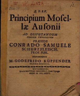 Principium Mosellae Ausonii