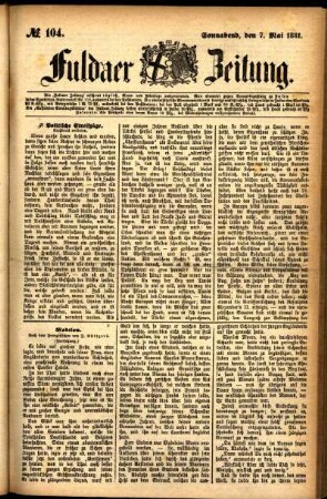 Ausgabe vom Samstag, den 07. Mai 1881.