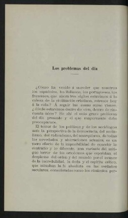 Los problemas del día