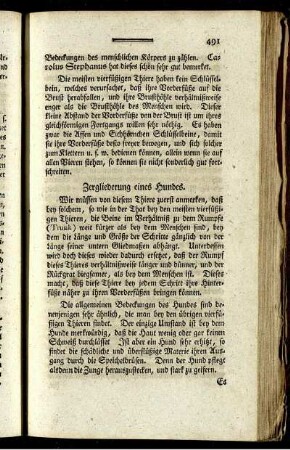 Zergliederung eines Hundes.