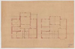 Thiersch, Friedrich von; München; Wohnhausneubau Lipps - Grundriss Keller, Grundriss 2. OG