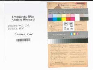 Entnazifizierung Josef Kostrewa , geb. 28.03.1909 (Bergmann)