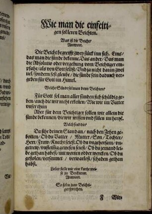 Wie man die einfeltigen sol leren Beichten
