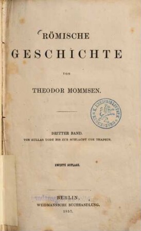 Römische Geschichte, 3. Von Sullas Tode bis zur Schlacht von Thapsus