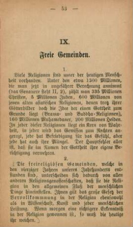 IX. Freie Gemeinden