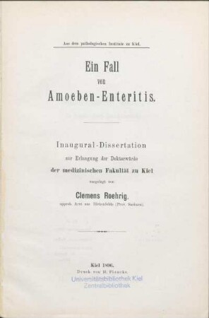 Ein Fall von Amoeben-Enteritis