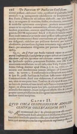 Caput II. Quid Circa Confessionem Adolescentum Observandum Sit?