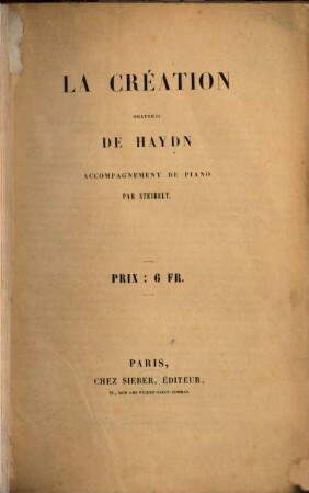 La création : oratorio