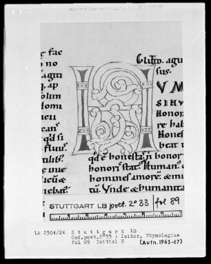 Isidor von Sevilla, Etymologiae — Initiale H, Folio 89recto