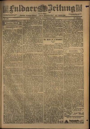 Zweite Ausgabe vom Mittwoch, den 03. Dezember 1902.