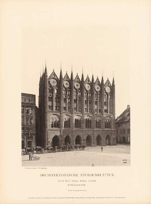 Rathaus, Stralsund: Ansicht der Nordfront (aus: Architektonische Studienblätter, Serie III, No. 57)