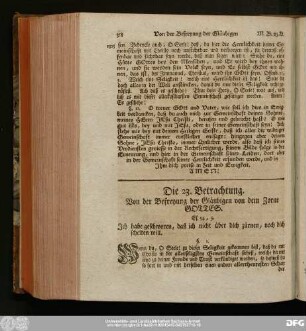 Die 23. Betrachtung. Von der Befreyung der Gläubigen von dem Zorne Gottes.