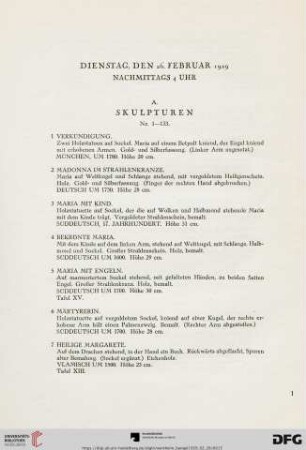 A. Skulpturen (Nr. 1-133)