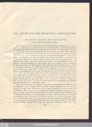 Zur Geschichte Der Arabischen Kartographie.