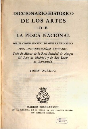 Diccionario historico de los artes de la Pesca Nacional, 4
