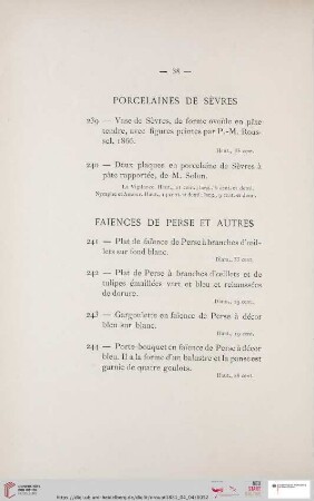 Porcelaines de Sèvres (Nr. 239 - 240)