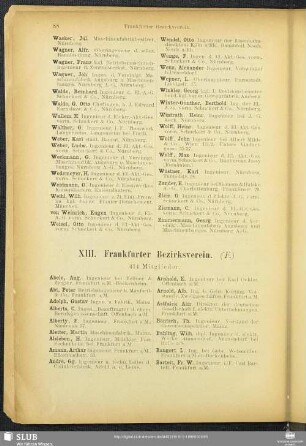 XIII. Frankfurter Bezirksverein.