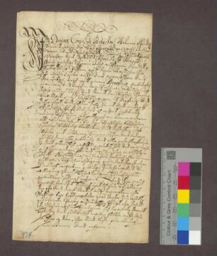 Revers des Johann Konrad Betschon bei seiner Einsetzung als Kaplan am Domstift Basel und in die Einkünfte der Kaplanei.