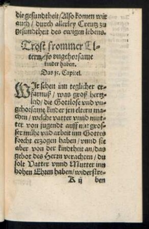Trost frommer Eltern/ so ungehorsame kinder haben. Das 15. Capitel.
