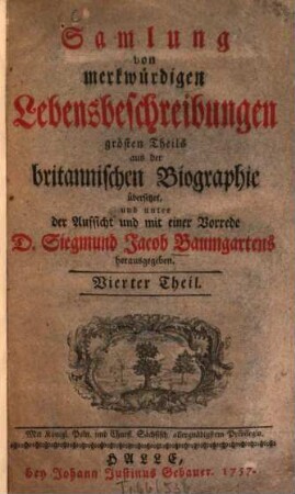 Samlung von merkwürdigen Lebensbeschreibungen, 4