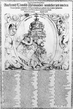 Halle (Saale), Flugblatt, Der gorgonisch Meduse Kopf; Stiftung Moritzburg; Tobias Stimmer