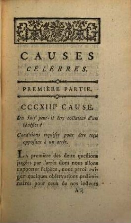 Causes célèbres, curieuses et intéressantes, de toutes les cours souveraines du royaume, avec les jugemens qui les ont décidées. [N.F.] 98. 1783