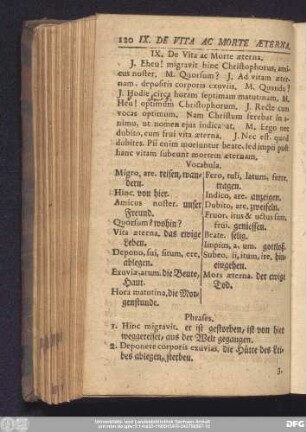 IX. De Vita ac Morte aeterna.
